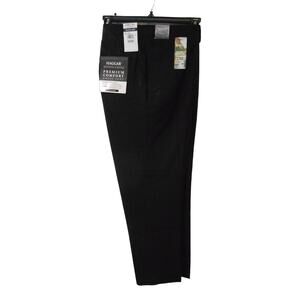 NEW Men's Black Haggar Premium Comfort Slacks‎ Dress Pants 42W 32L Classic Fit